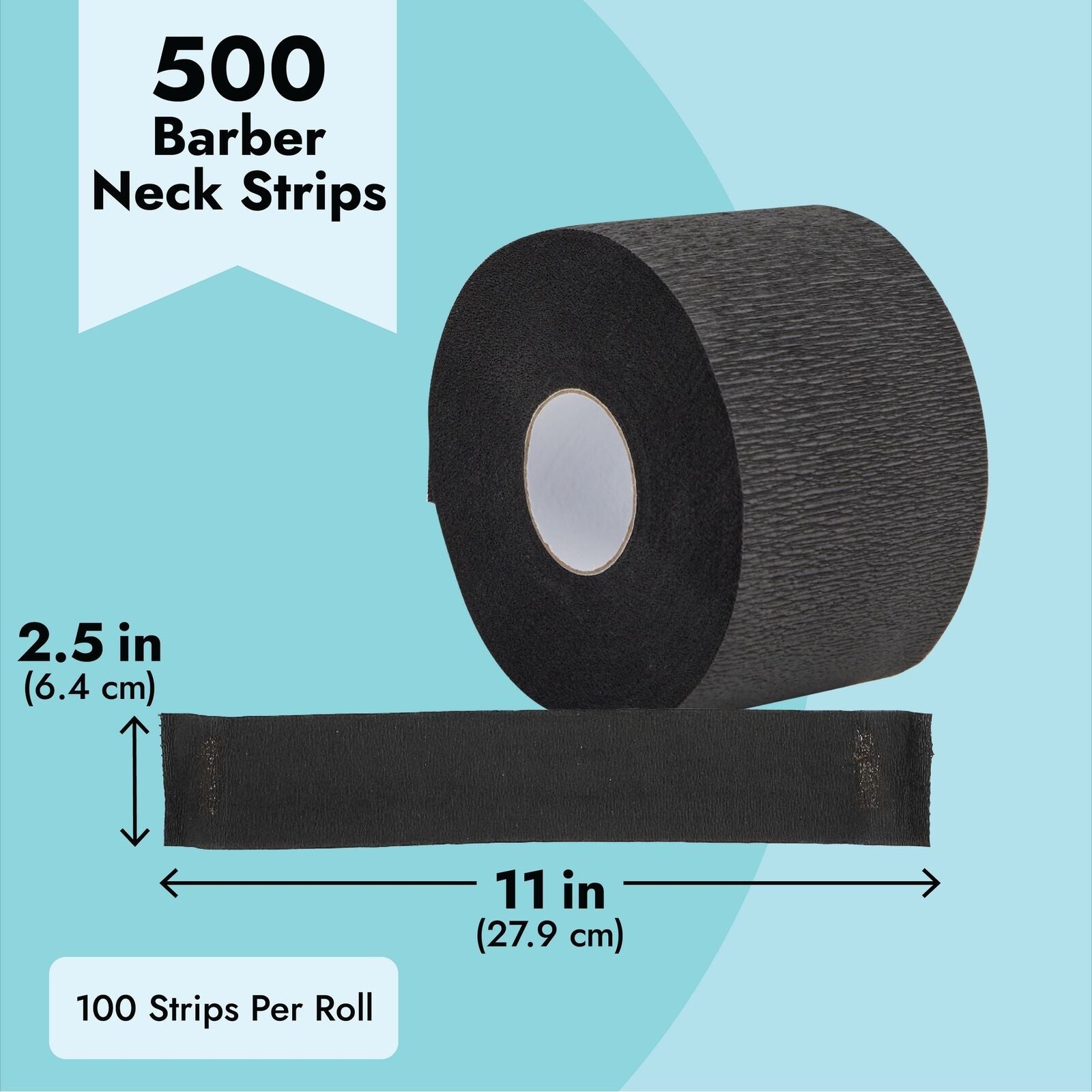 500 Pack Barber Neck Strips Neckbands Paper Roll, Barbershop Supplies, 2.5X11"