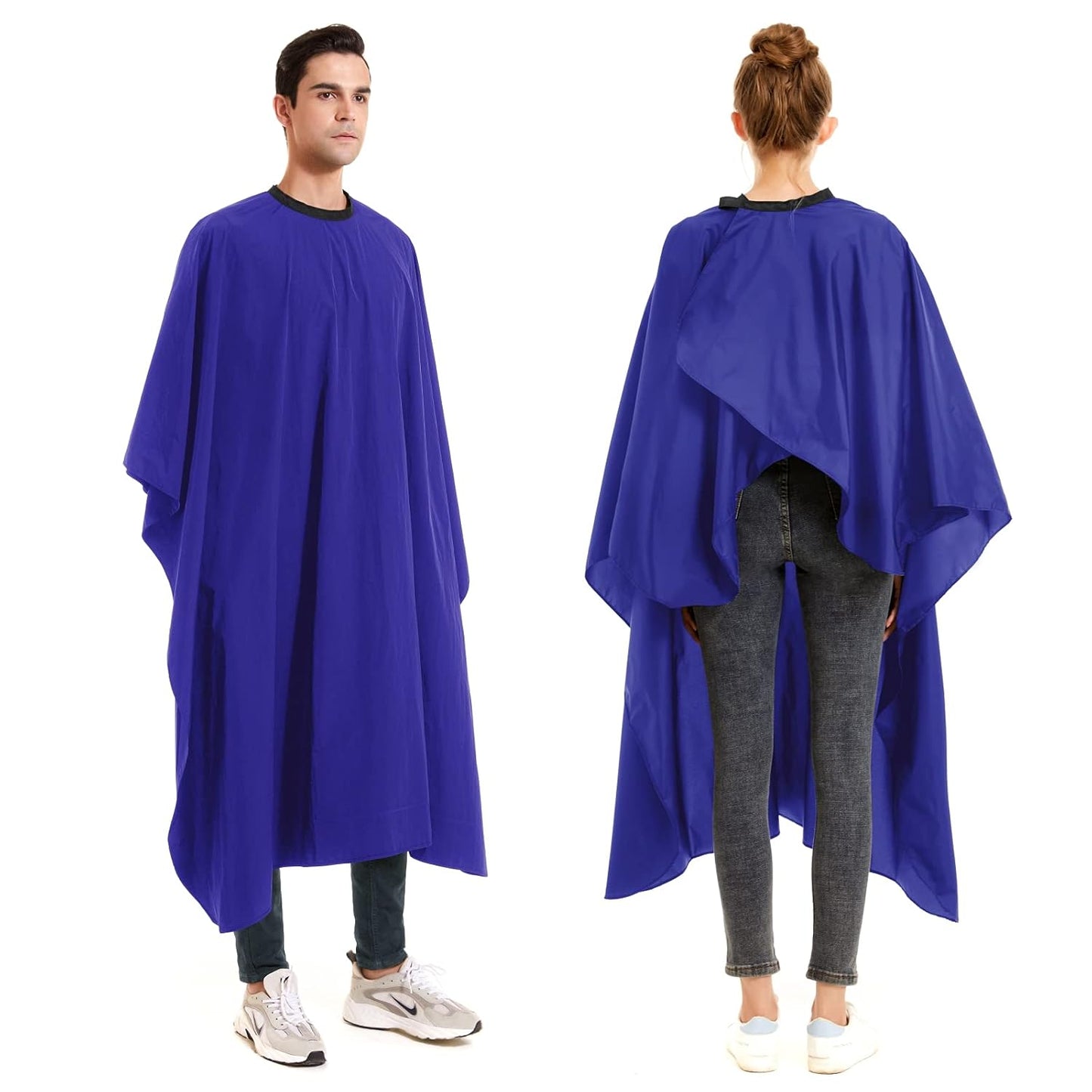 Barber Cape for Men-Waterproof Large Hair Cutting Cape-Professional Styling Adults Self Haircut Apron,Hair Salon Nylon Blue Capes, with Adjustable Snap Closure,Barber & Home Use & Gift Giving