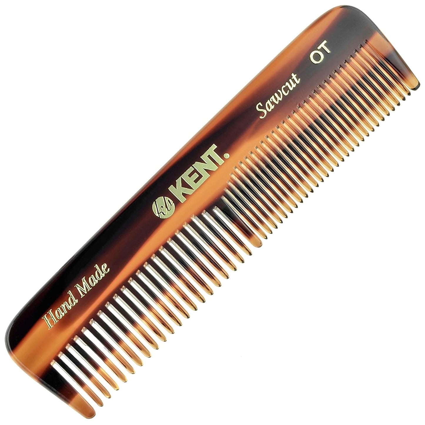 OT 4.4" Pocket Comb – Fine & Wide Tooth Handmade Comb for Hair, Beard, Mustache. Ideal for Travel. Saw Cut and Hand Polished.