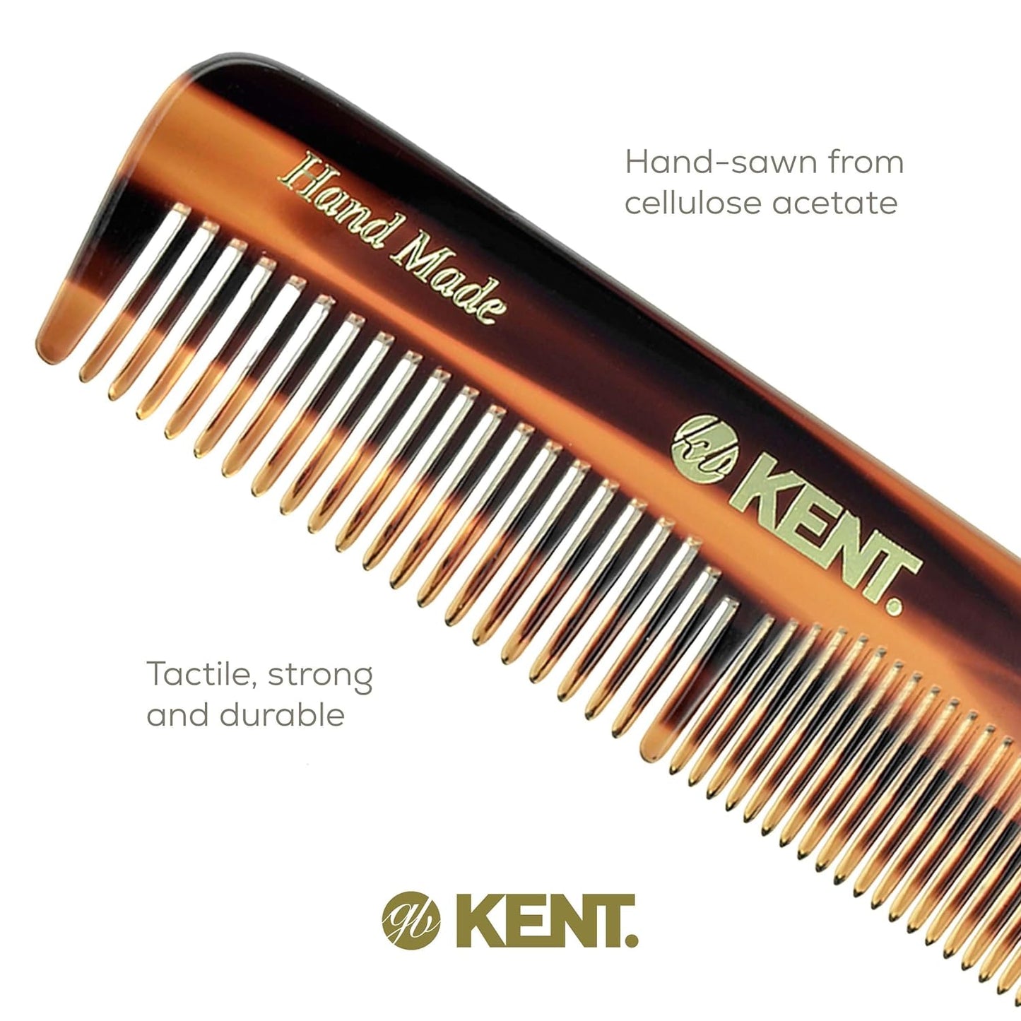 OT 4.4" Pocket Comb – Fine & Wide Tooth Handmade Comb for Hair, Beard, Mustache. Ideal for Travel. Saw Cut and Hand Polished.