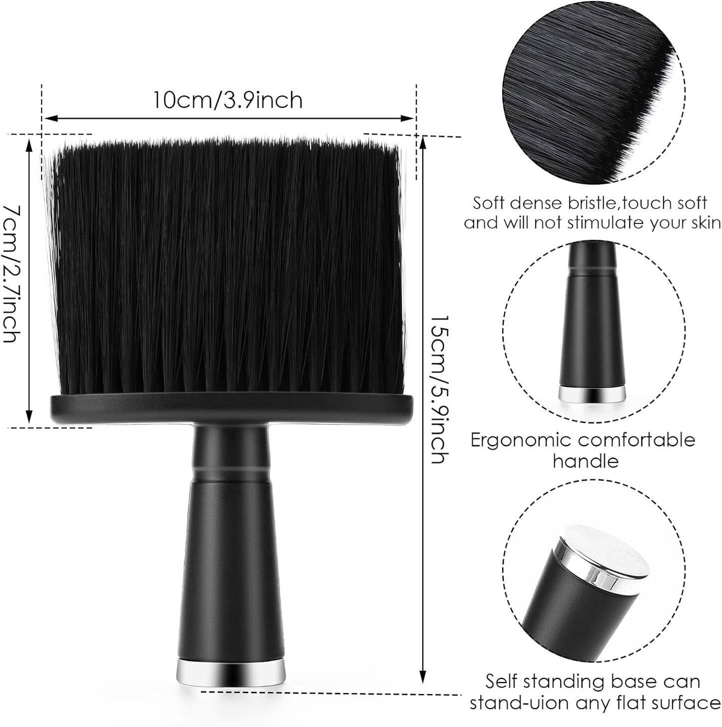 2 Pieces Barber Brush Set - Hair Clipper Cleaning Brush Soft Neck Duster Brush Hair Cleaning Dusting Brush Barber Supplies for Brushing off Hair around Neckline and Ears