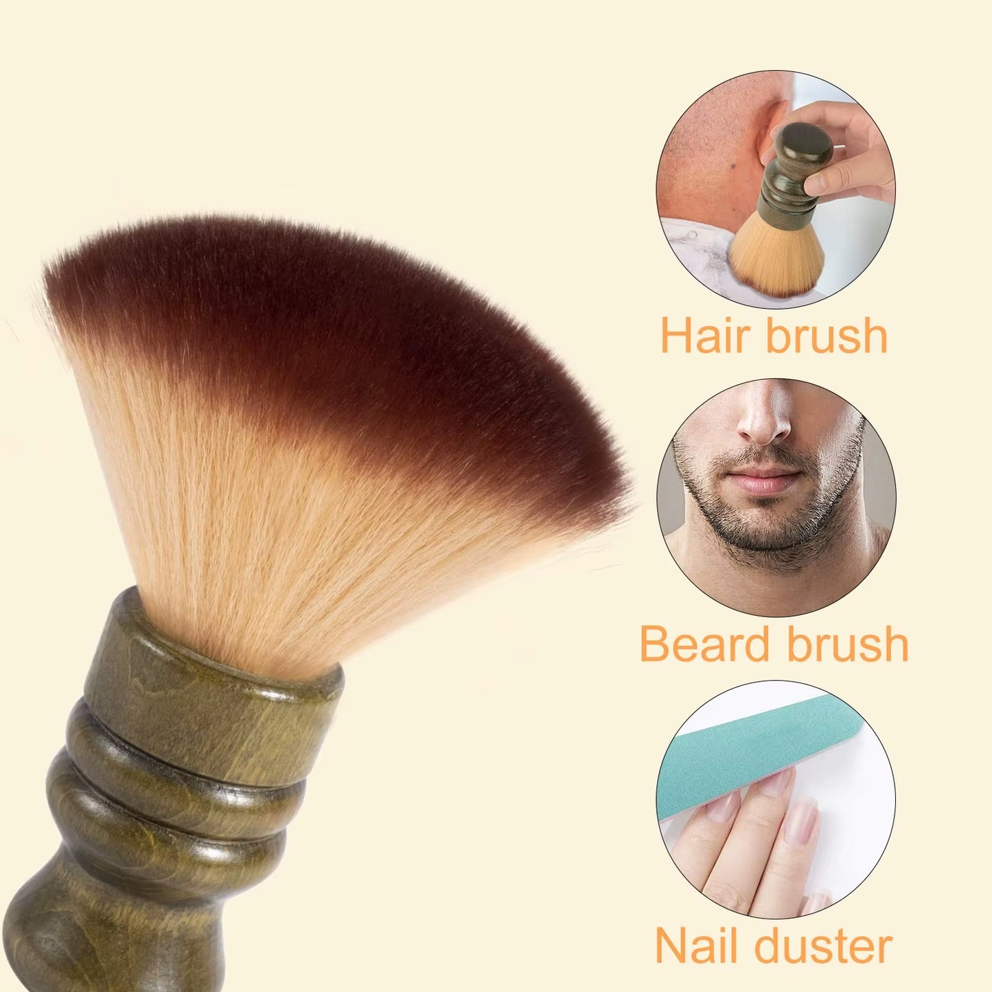 Barber Neck Duster Brush Neck Facial Cleaning Brush Wooden Handle Beard Brush Hairdressing Accessories