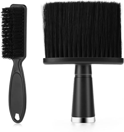 2 Pieces Barber Brush Set - Hair Clipper Cleaning Brush Soft Neck Duster Brush Hair Cleaning Dusting Brush Barber Supplies for Brushing off Hair around Neckline and Ears