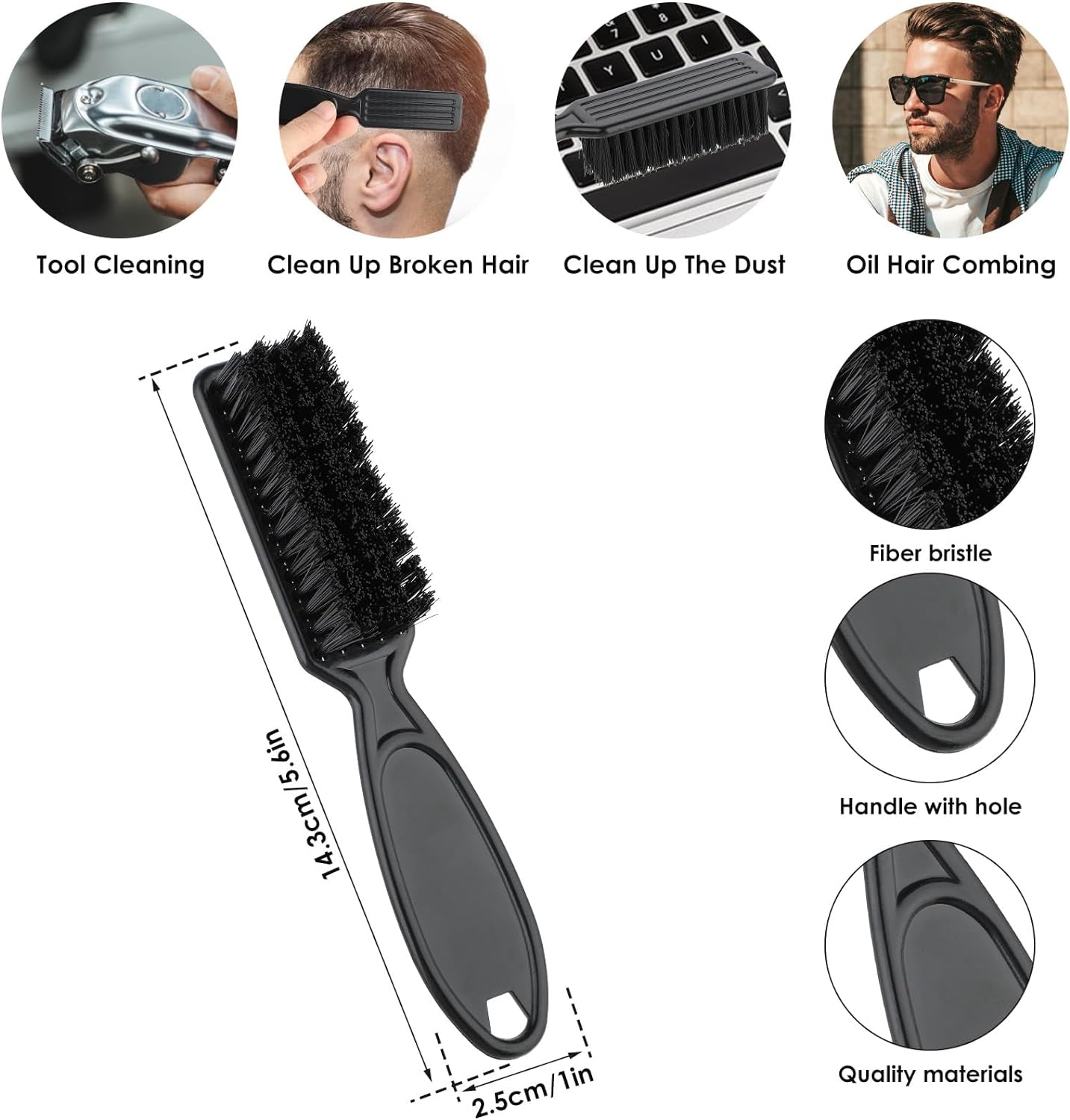 2 Pieces Barber Brush Set - Hair Clipper Cleaning Brush Soft Neck Duster Brush Hair Cleaning Dusting Brush Barber Supplies for Brushing off Hair around Neckline and Ears