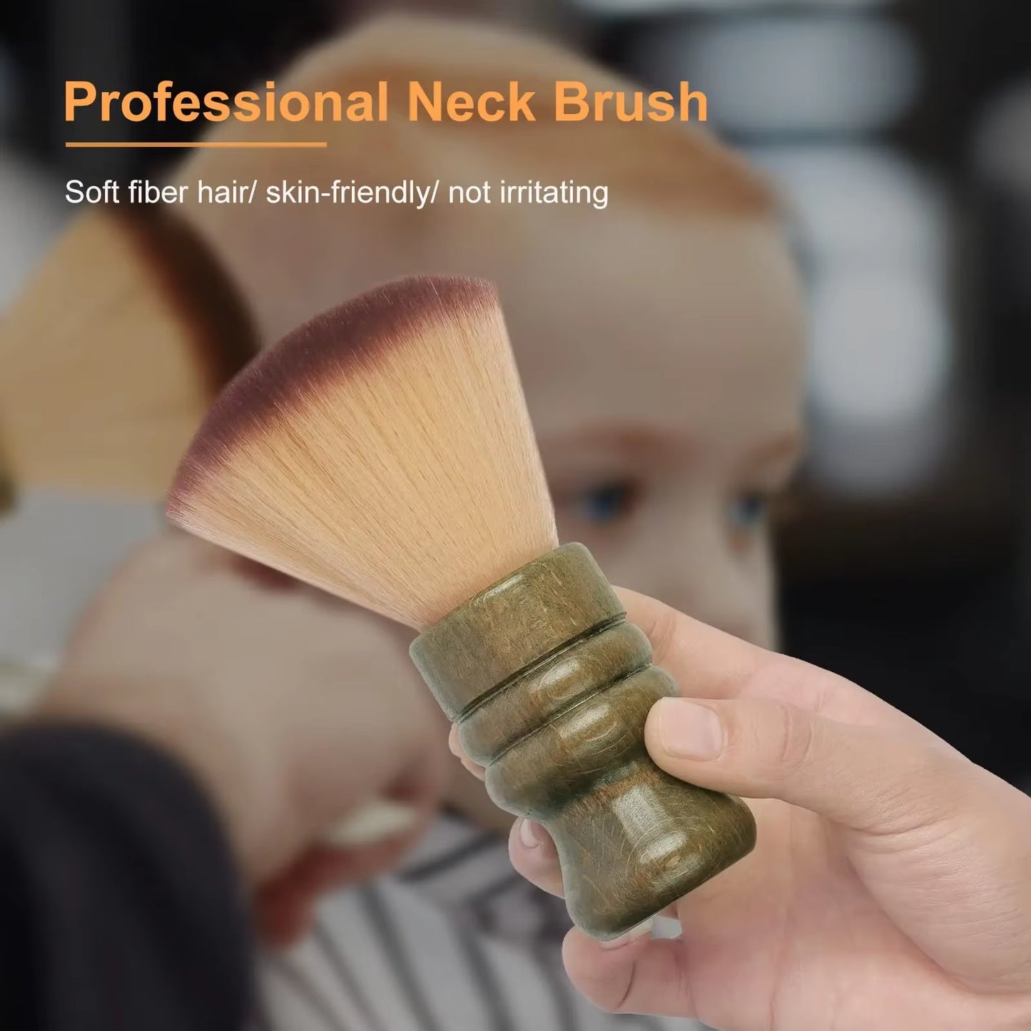 Barber Neck Duster Brush Neck Facial Cleaning Brush Wooden Handle Beard Brush Hairdressing Accessories